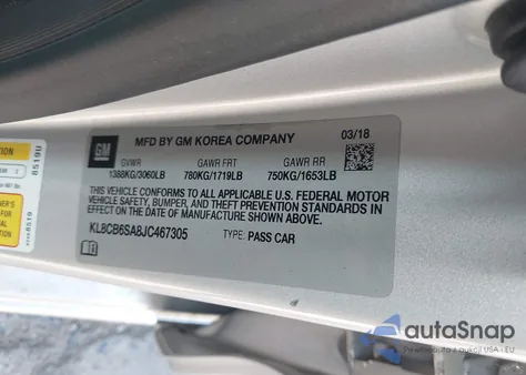 2018 Chevrolet Spark Ls Cvt from USA, damaged, VIN KL8CB6SA8JC467305